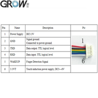 GROW R503 nowy okrągły dwukolorowy pierścień wskaźnik LED sterowanie DC3.3V MX1.0-6pin pojemnościowy moduł linii papilarnych skaner czujnika 5